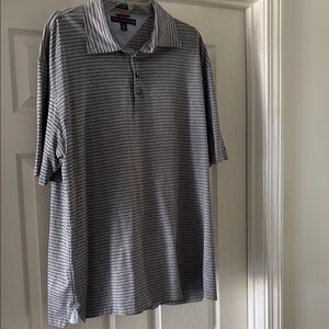 Tommy Hilfiger Men's Gray Striped Polo Shirt